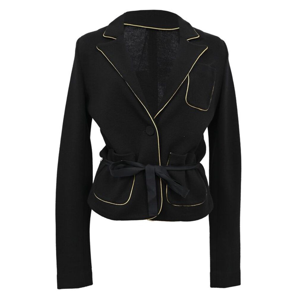 Joseph Single-Breasted Tie-Waist Blazer in Black Wool